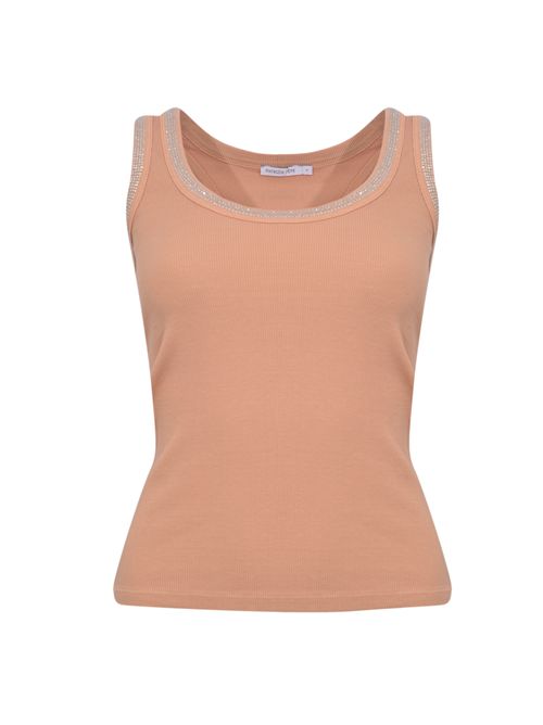 Canotta in jersey stretch con strass Fade Coral Patrizia Pepe | 8M1787 J373R886